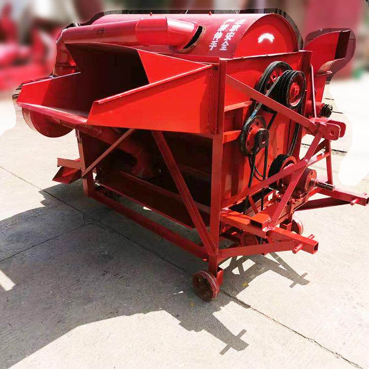 p打to动轴带稻传麦脱粒机空心菜粒机DMS四打轮车牵引谷子脱粒麦子