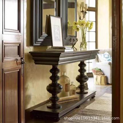 美薄式复VTN古做旧中古客厅玄关酒店宿家具户型民欧式小端景台装