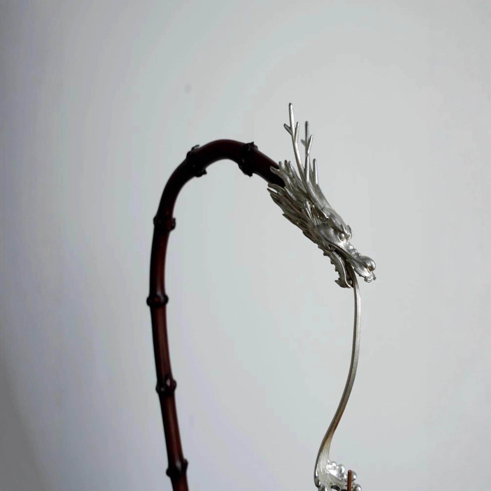 鞭古篱CQZ手作竹漆制古大锡龙头桌香座茶线香插倒流香中式茶空间