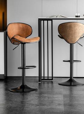 轻奢吧台椅轻奢椅档次复升古轻无品牌/奢家用靠背可降吧台子酒上