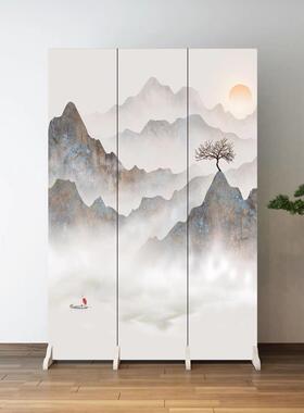 围新款中式屏风隔遮断卧室可折叠简10071561易移动屏风办公可挡客