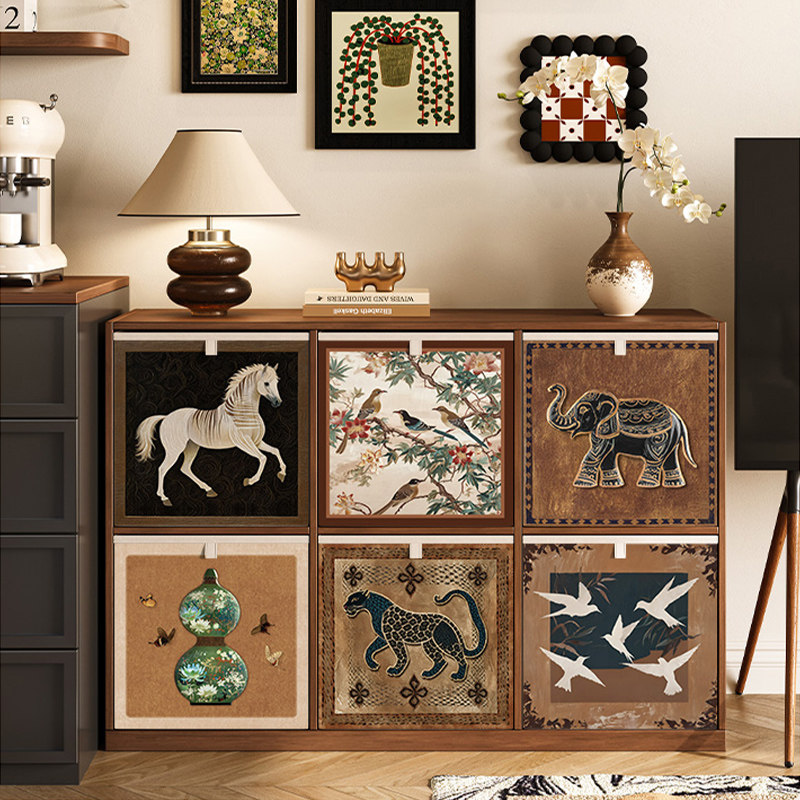 中古风收纳箱卡莱克格子柜高级感非藤编整理盒家用布艺收纳筐定制,收纳整理,收纳箱,淘宝优惠券,粉丝福利购,淘宝优惠卷