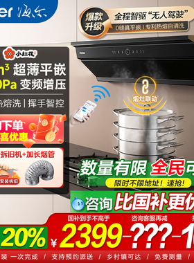 【新品】海尔麦浪全自动C50Pro吸抽油烟机家用厨房大吸力油烟机