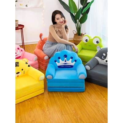 发卡通儿童折沙VXN幼儿园宝宝公加长座椅凳子男女孩叠主懒人躺沙
