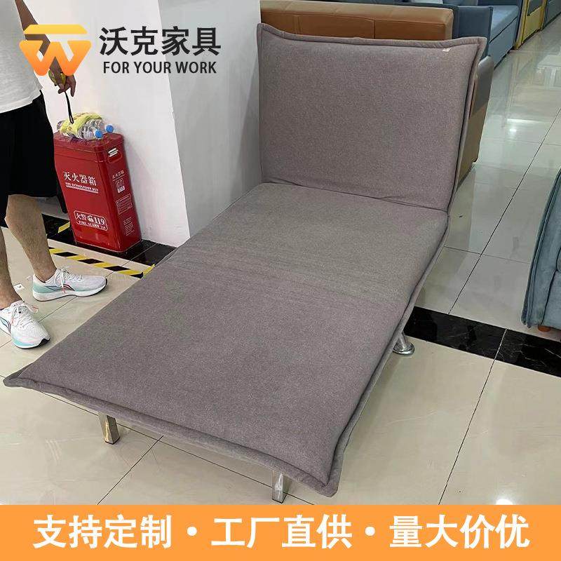 沃克人多功能绒沙发床RRV布两用钢架厅小户型折叠单客人懒简约沙