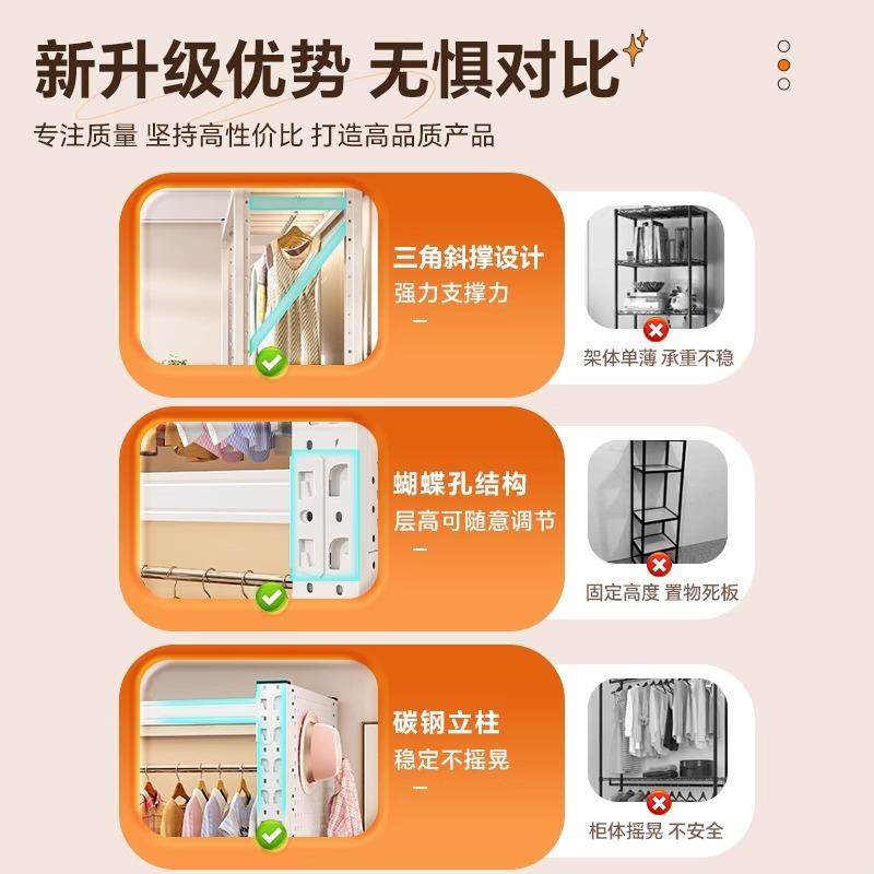 货架柜简易组装开衣放式用卧室收纳架家钢制洞洞板ECC金属角挂衣