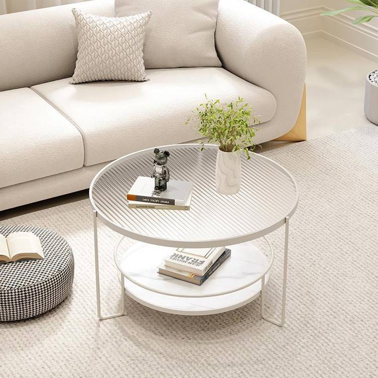 意式客厅家用圆形茶几简约现代小户型小茶台轻奢阳台茶桌子