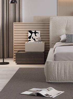 简约创意床头柜小木型边柜储物边意55470柜式白蜡家用卧床室床头