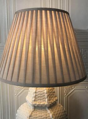 美式创意白色台灯复古竹编形状台酒店大民宿客堂厅房书别墅陶WPF