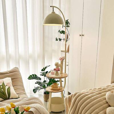 沙发落旁边的地灯室床头40819柜一体台灯带置物卧架客厅角装饰氛