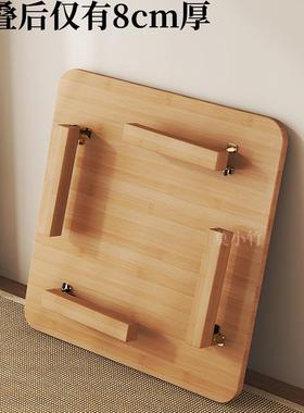 折叠木桌家用炕桌QVL窗榻榻米茶桌几实方桌正方形炕上饭桌学习矮