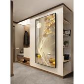 现代轻奢入户玄关装 饰画寓过意好廊道挂壁画竖版 墙NYT走画大气九