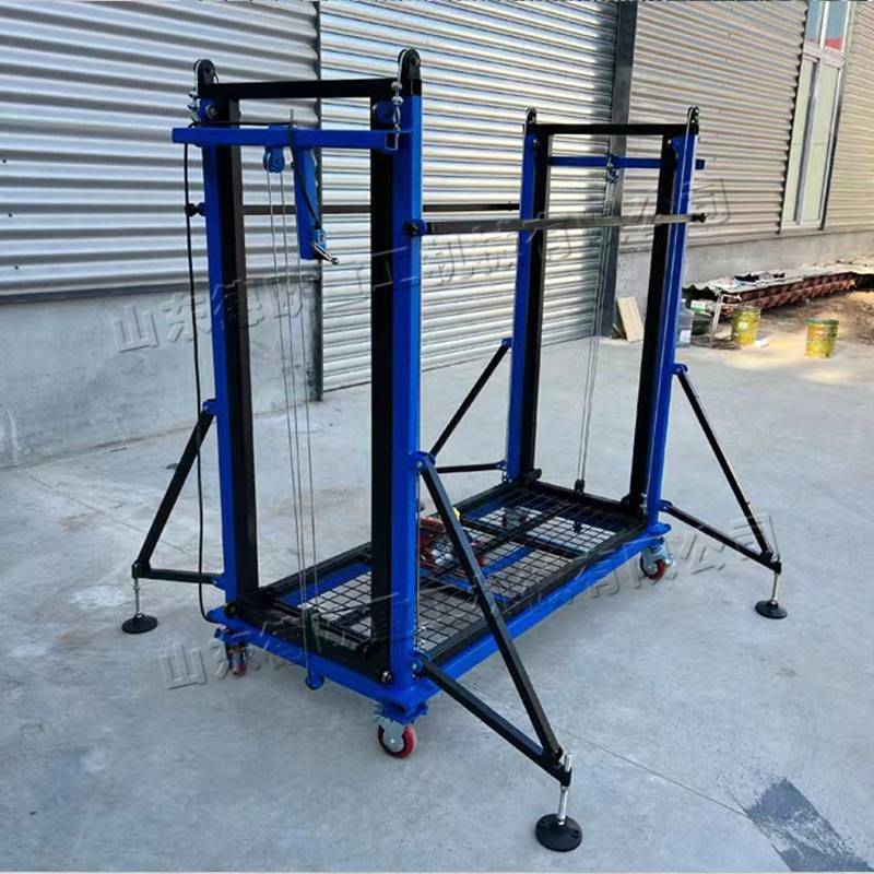 可折叠小型电动脚手架提升机 高空维修作业平台 电动脚手架升降机