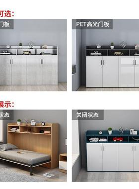 现代网红简易小户型可收午纳折叠多QLU功能隐单人形床出租屋休闲