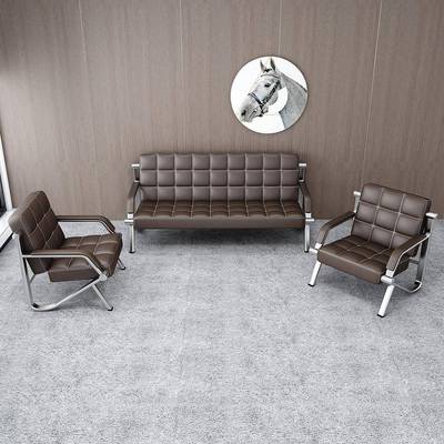 公沙发茶几组合简985办艺约会客商接待沙发办公室三人位铁沙务发