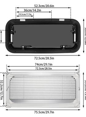 车改装户车窗外推窗改装房车玻配件房窗双层亚HW-PC700克力璃防蚊