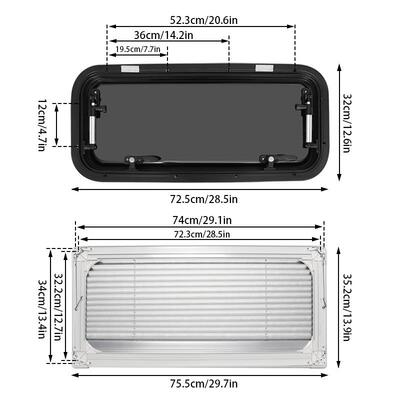 车改装户车窗外推窗改装房车玻配件房窗双层亚HW-PC700克力璃防蚊