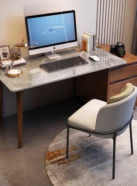 岩板轻OYF奢书桌现简约台电脑桌代办公一体桌卧室双人笔记本写式