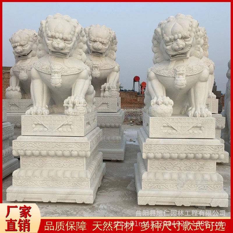 大石雕石狮子一PGO白对精雕汉玉青石门口家看用门狮子祠堂墓前小