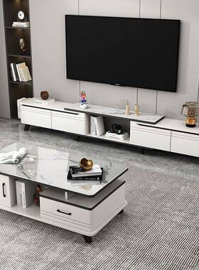 轻奢茶化几客厅家用小户型茶台代简现WCQ约电视柜组合钢玻圆角茶