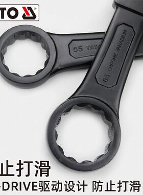 Y扳ATO重型敲击梅花手单头加厚直大螺丝机械挖掘机维柄工450具修