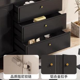 实木斗柜纳黑户色家用卧室小型储物柜简约客厅GHS五斗抽屉收奢边