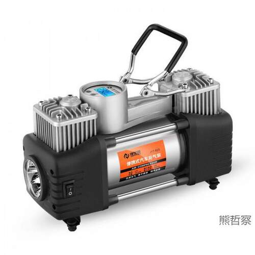 220V家794两车载充双高气泵轮胎12V用缸便携式小汽车压多功能打气