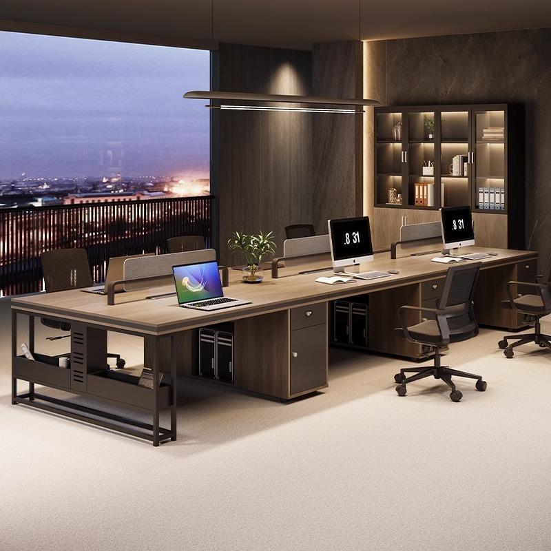 办公桌椅组合简约职公员卡桌代员工桌屏风现座办OAI室员工位六人