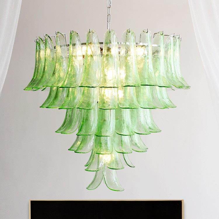 2025新法式轻奢EPM梯玻璃客厅吊灯复款中古古风别墅复式楼挑空大