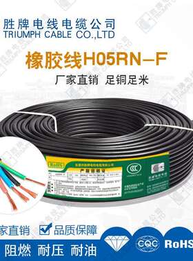 胜牌橡胶线室内户外灯具电源线 H05RN-F 2*1.0平方低温耐寒电源线