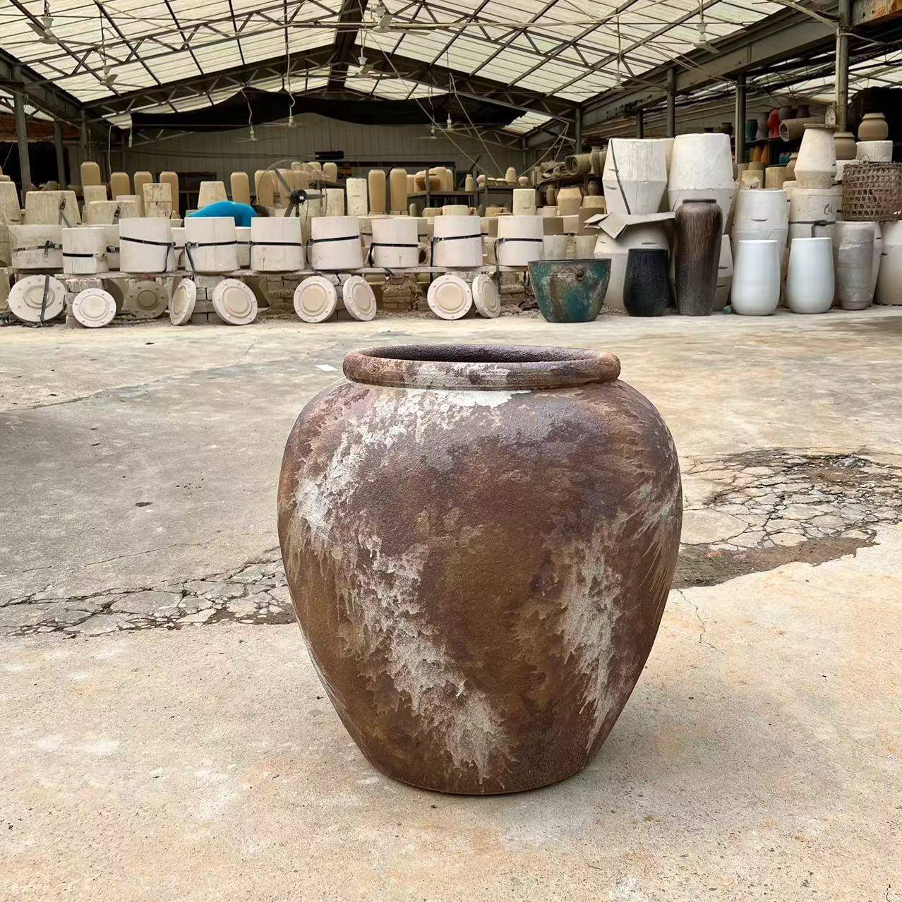 陶瓷大简缸民宿院大口径花盆种绿植水培陶罐现代约花XFR摆瓶落庭
