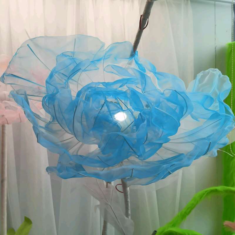 电动机械开合花灯表白绢花舞台布置道具装饰商场花艺落地摆件七夕