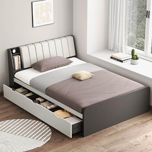 榻榻米地台床1米2带落地榻米抽屉带衣985柜一体榻床定制儿童网红