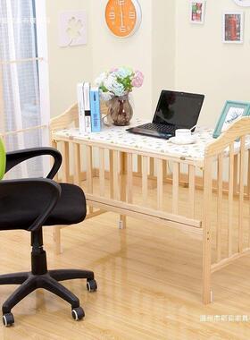 实木婴儿床生儿漆大实木无环保宝宝床摇XEO篮床可新移动变书桌拼