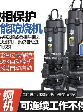 排切割式污水泵抽v粪泥浆2污潜水泵家用20高扬程化粪79172池抽水