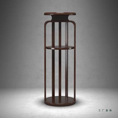 博古架实木新中架式展IRL示架茶室小型花架客厅落式花台子置地物
