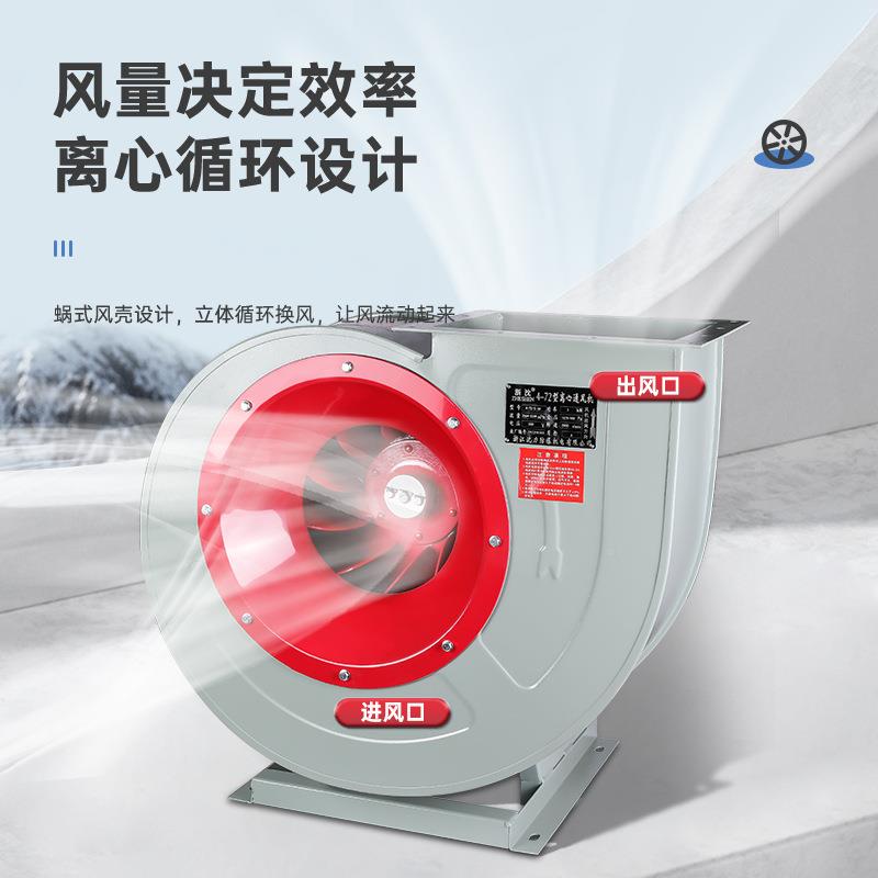沈力离心式风机大风量排高烟温除56尘厨房排风机4-72A多式翼尘风