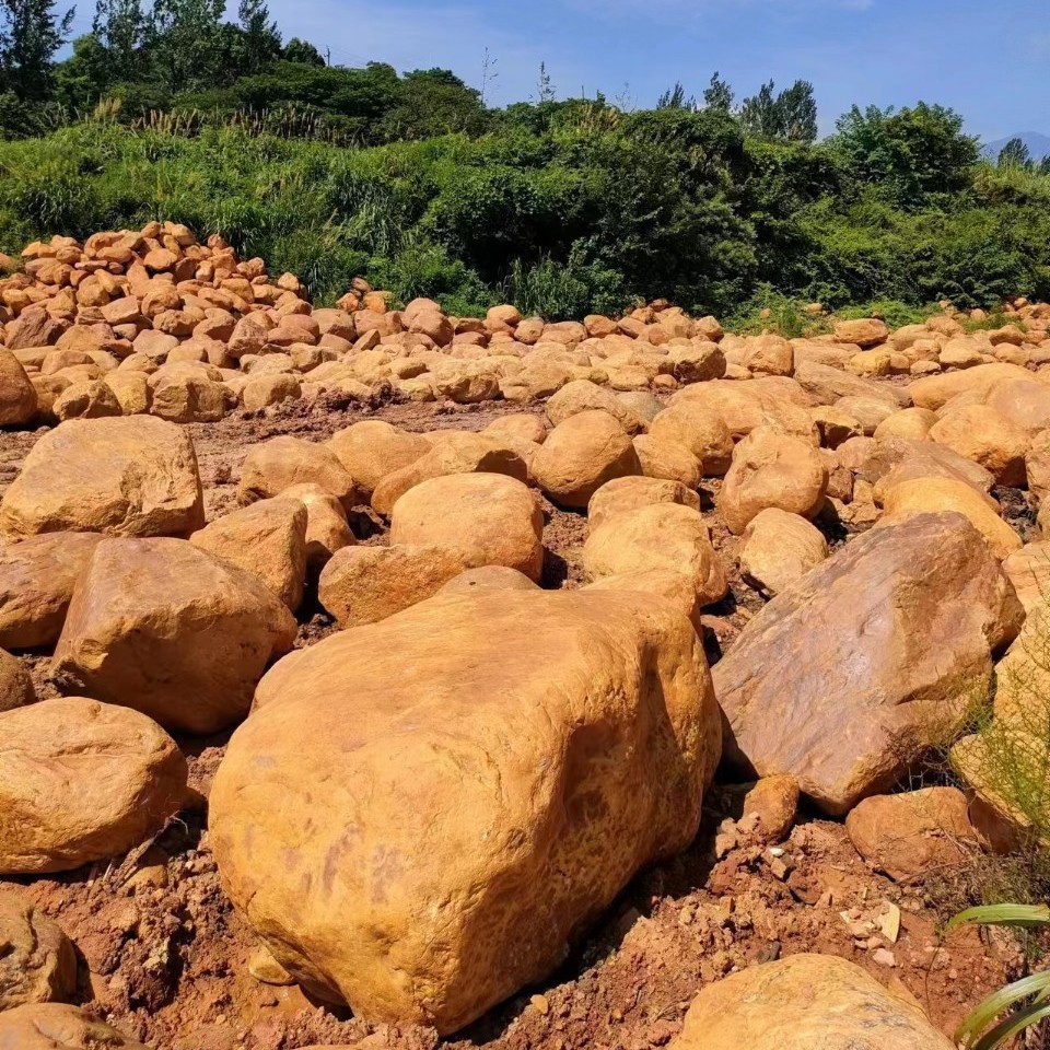 黄蜡石天然石庭院假山驳岸批发