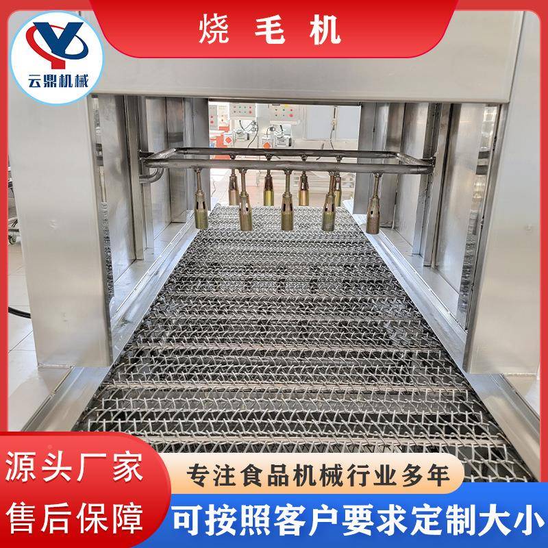 全自动猪蹄烧毛机现SVF带皮货五花羊蹄牛蹄连续燎毛机网带式烧椒