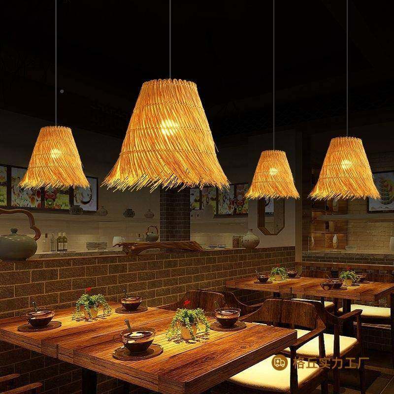 创意毛草灯编艺术个性草帽饭店餐厅民宿田园977藤艺藤编竹吊草灯,家装灯饰光源,智能吊灯,淘宝优惠券,粉丝福利购,淘宝优惠卷