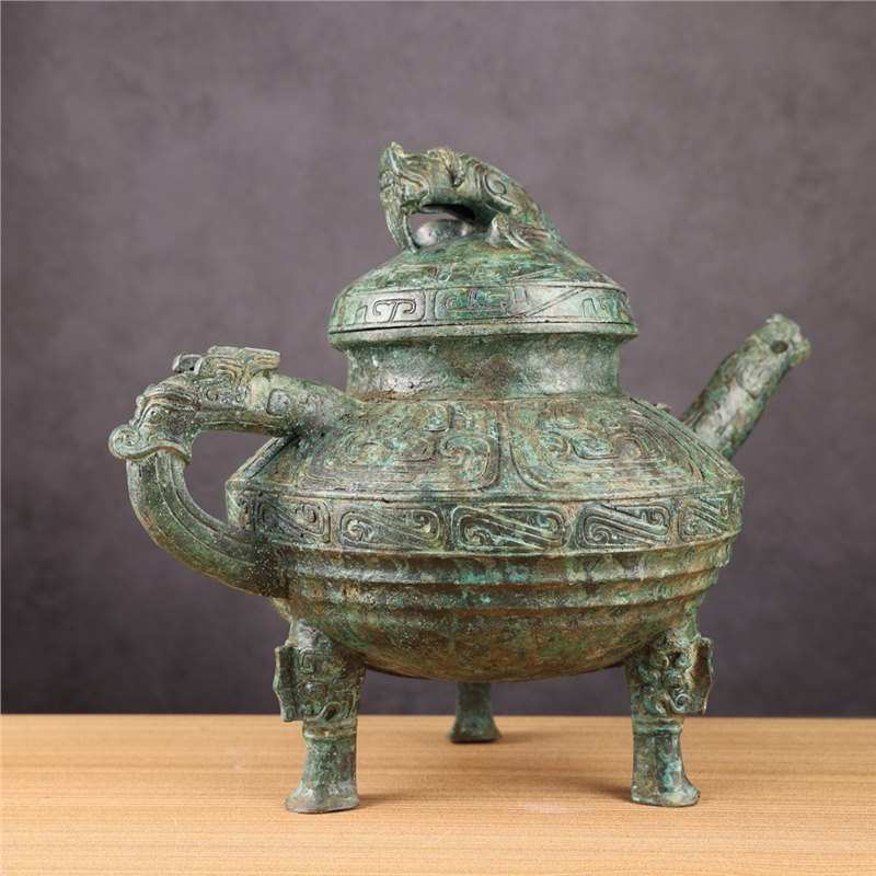 西周青铜虎鎣虎蓥ying青铜盉青铜器中国博物馆藏1:1制作摆件