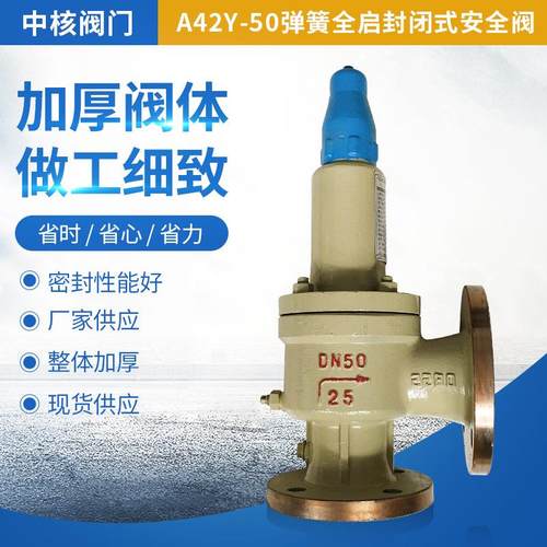 弹簧安全阀A42Y-50弹簧全启封闭式安全阀不锈钢铸钢阀门DN100