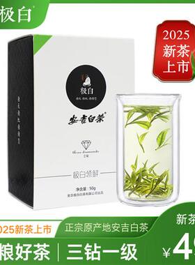 2025新茶绿茶上市 极白安吉白茶礼盒装一级50g 珍稀春茶雨前茶叶