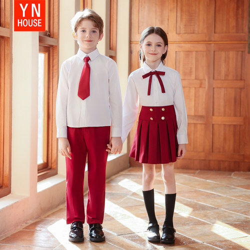 儿童新款演出服2026春秋季幼儿园园服校服学院风大合唱朗诵表演服