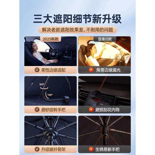 汽车遮阳前挡2025新款小车挡风玻璃防晒隔热伞车内专用窗帘档板罩
