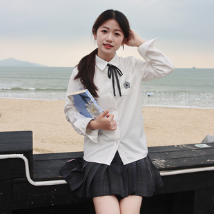 森岛町原创 小澜音 jk衬衫长袖短袖女基础款刺绣学院风制服白衬衣