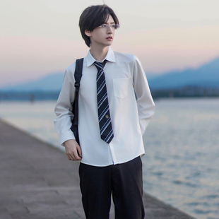 上衣基础款 长袖 日系学院风学生内搭白衬衣 男短袖 森岛町dk制服衬衫
