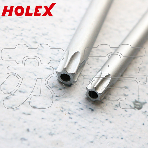 德国霍夫曼HOLEX 加长中孔梅花星型扳手 L形柄 T10-T50 带孔 公制
