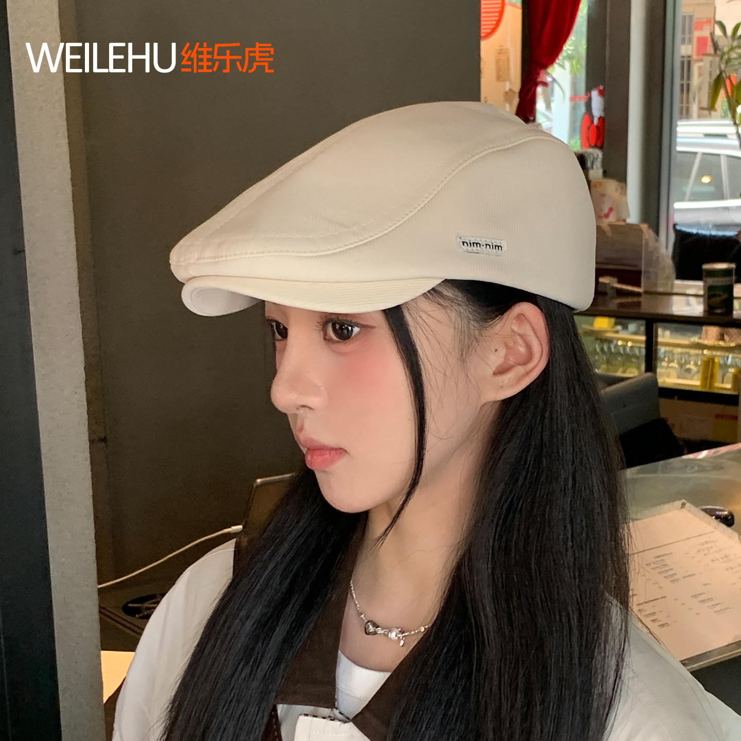 前进帽女2026春夏新款反戴贝雷帽大头围显脸小复古气质报童帽秋冬