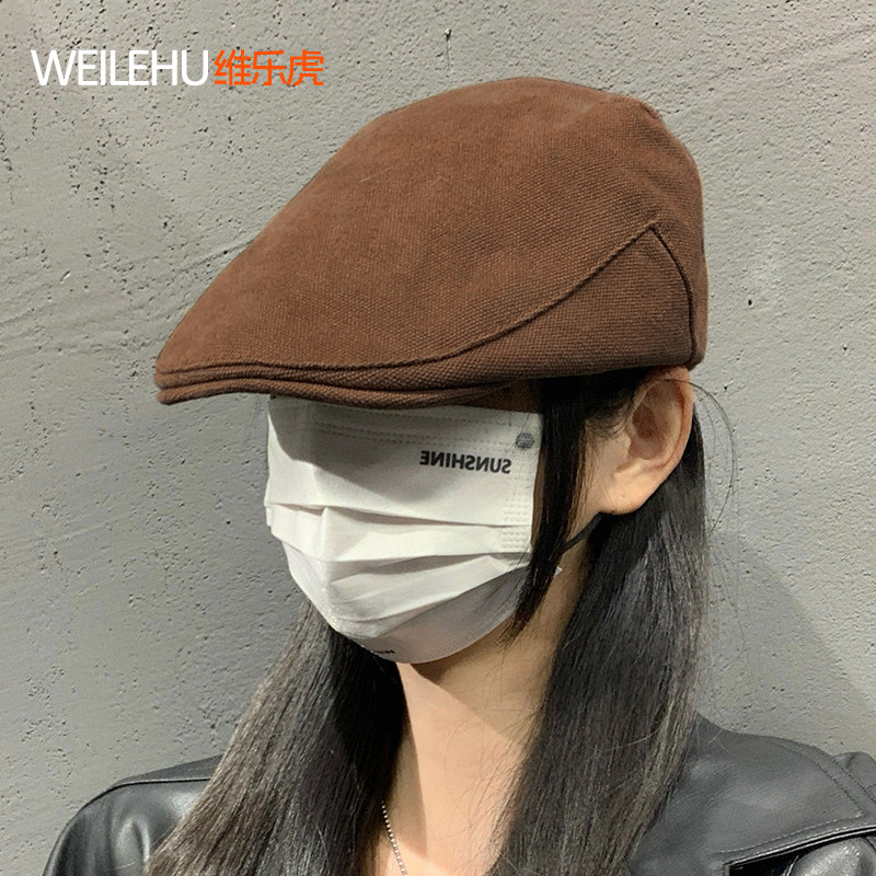 前进帽女2026春夏新款反戴贝雷帽显脸小复古气质报童帽子秋冬蓓蕾